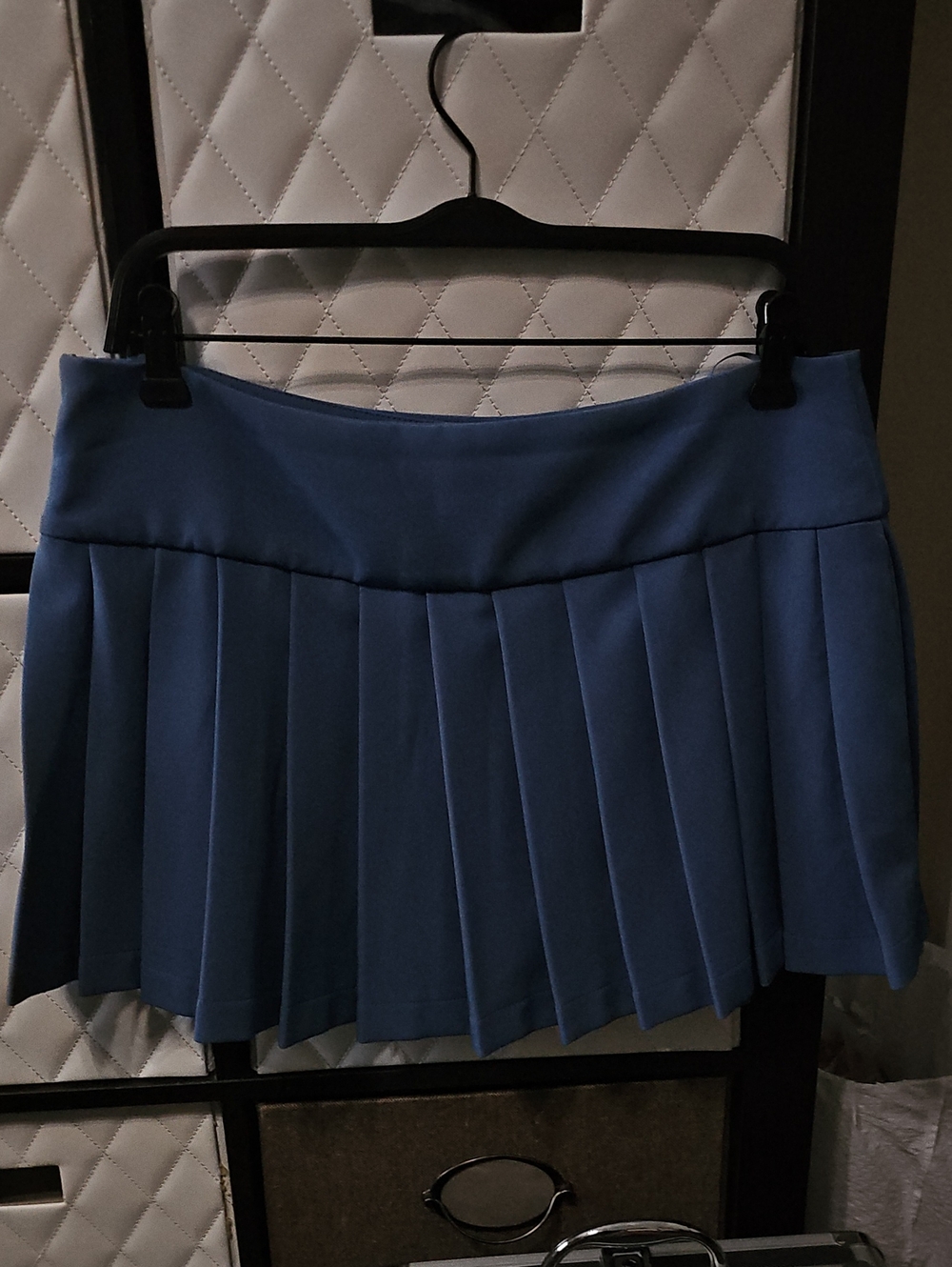 Women's Pleated Mini Skirt in Blue